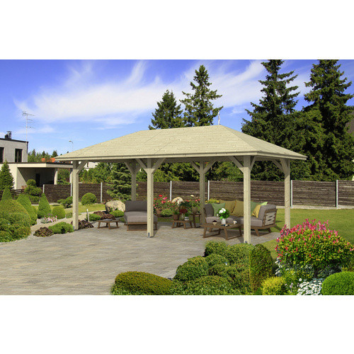 Skan Holz Pavillon Orleans 1 aus unbehandeltem Fichtenholz in Beige B/T/H: 374 x 656 x 314 cm - Bild 3