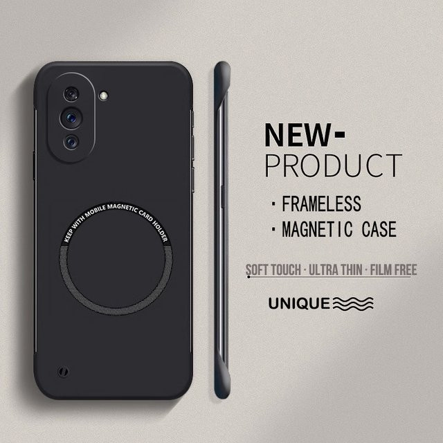 Stoßfeste Magnet-Handyhülle aus hartem PC für Huawei Nova 14 13 12 11 10 9 Pro SE in Schwarz und Beige, Rahmenloses Design mit mattem Finish - Bild 1