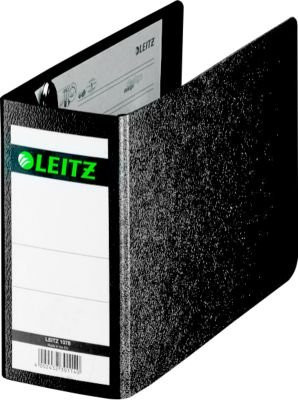 LEITZ Ordner 1078 DIN A6 quer aus Karton in Schwarz mit 80 mm Rückenbreite - Bild 1