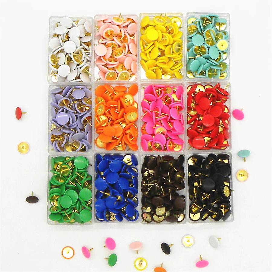 100 Stück bunte Push Pins aus Kunststoff für Korkboards und Bulletin Boards in Gelb und Multicolour - Bild 3