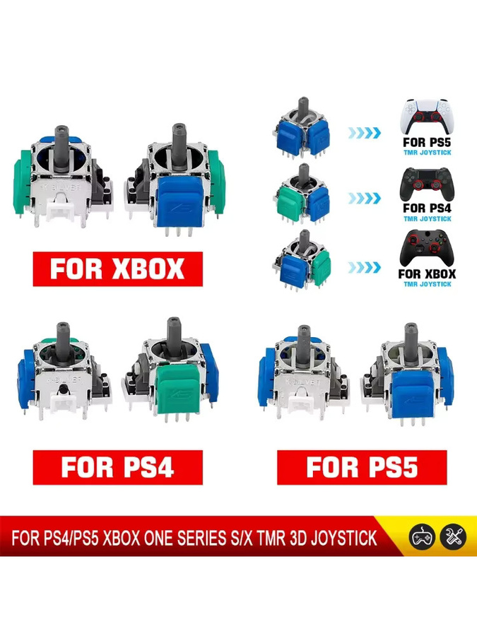 Hayoumon TMR Elektromagnetischer Joystick für PS5 PS4 und Xbox Series Controller zur Reparatur mit Anti-Drift 3D Analog ThumbStick - Bild 5