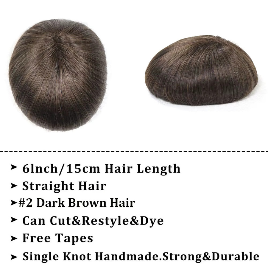 Bfirehair Herren Toupets aus Echthaar, braun - Bild 4