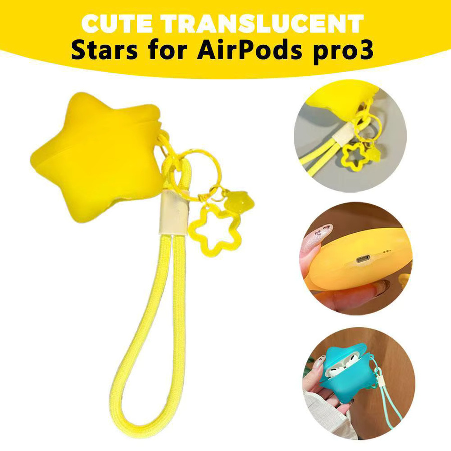 Transparente Bluetooth Stern Schutzhülle für Apple AirPods Pro 3 und AirPods 4 im Cartoon Design - Bild 3