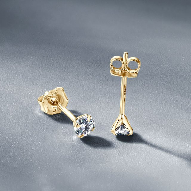 IOGOU Ohrstecker 14K Gold, Moissanit, Damen Herren - Bild 1