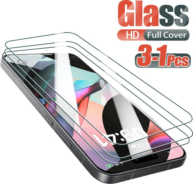 AIHNBG HD Displayschutzfolie aus gehärtetem Glas für iPhone 16 Plus, 15, 14, 13, 12, 11 Pro Max, Mini und SE4 in Transparent - Bild 1