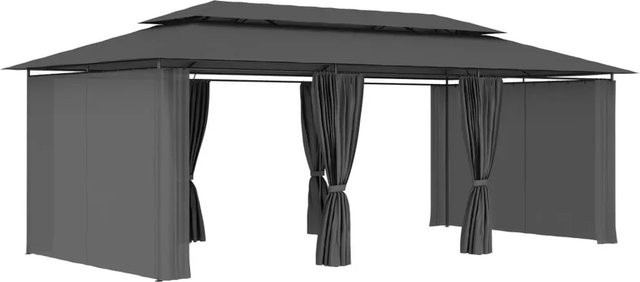 vidaXL Pavillon mit Vorhängen in Anthrazit B/T/H: 600 x 298 x 270 cm - Bild 1
