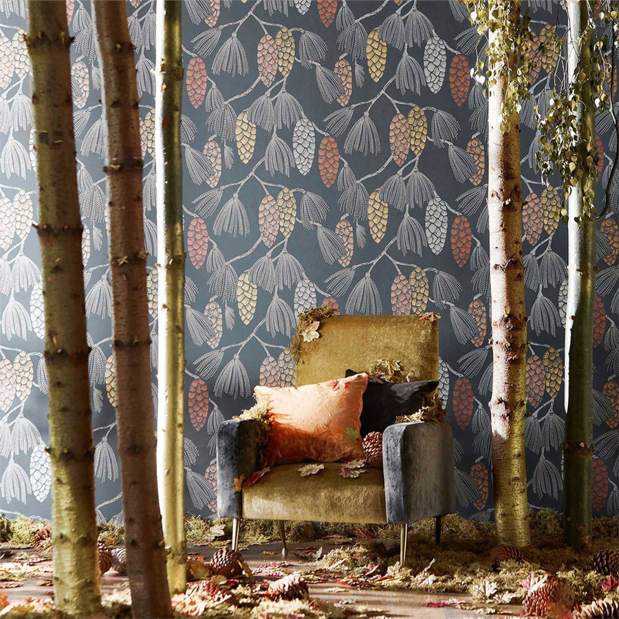 Harlequin Tapete Epitome Floral Botanical in Gold und Grau aus Vlies - Bild 1