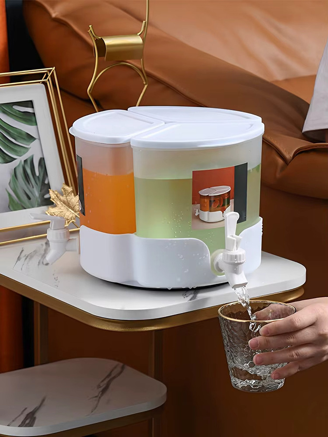 Willstar Getränkespender mit 3 Fächern und auslaufsicherem 360 Grad drehbarem Wasserhahn, 1,1 l und 5,1 l Volumen - Bild 5