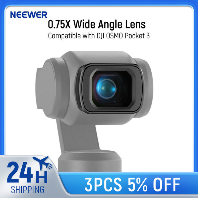 NEEWER 0,75x Weitwinkelobjektiv für DJI OSMO Pocket 3 mit 108 Grad erweitertem Sichtfeld und magnetischer asphärischer Beschichtung - Bild 1