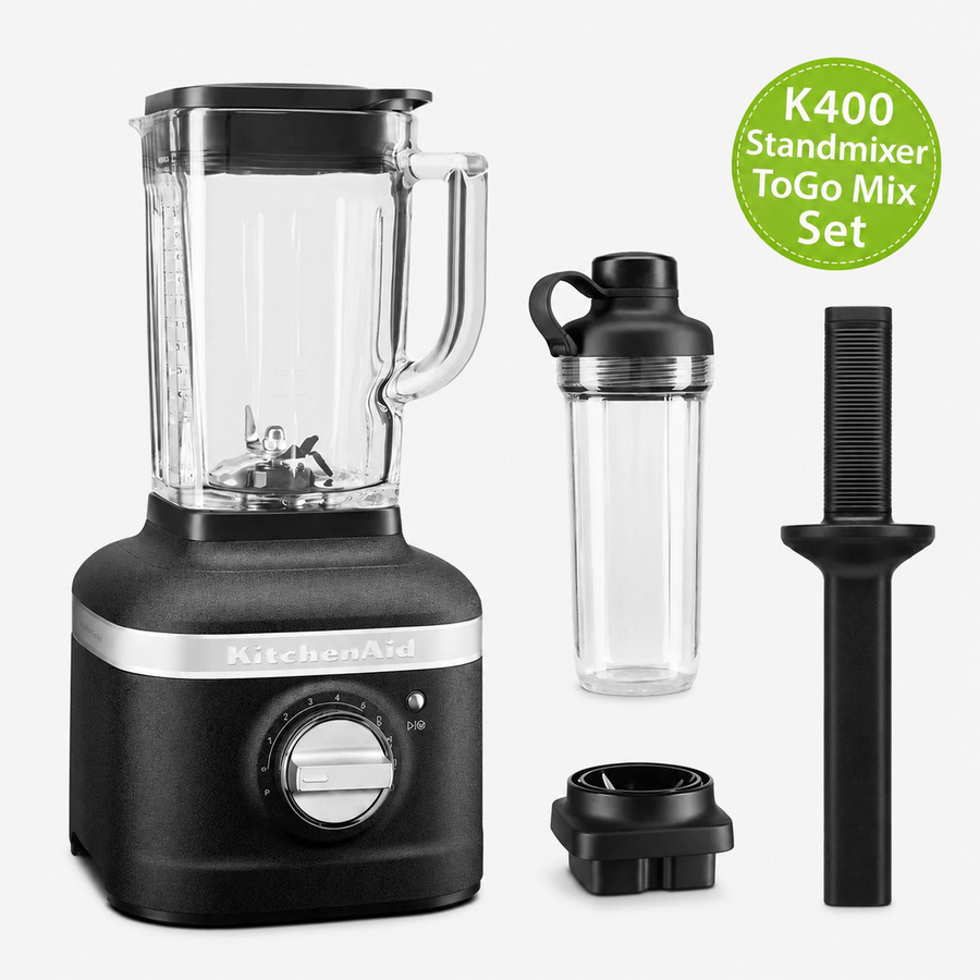 KitchenAid Artisan K400 Standmixer 5KSB4026 ToGo Mix-Set Gusseisen Schwarz - Bild 1