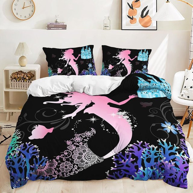 Lodestar Meerjungfrau Bettwäscheset mit Regenbogen-Motiv aus Polyester, Mehrfarbig, B/T/H: 200 x 200 cm - Bild 1