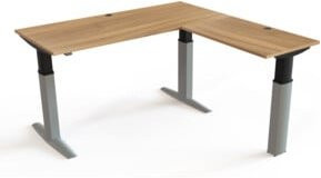 STIER Eck-Schreibtisch 501-23 elektrisch höhenverstellbar, Nussbaum, B/T: 180 x 180 cm, Höhe: 68-120 cm - Bild 1