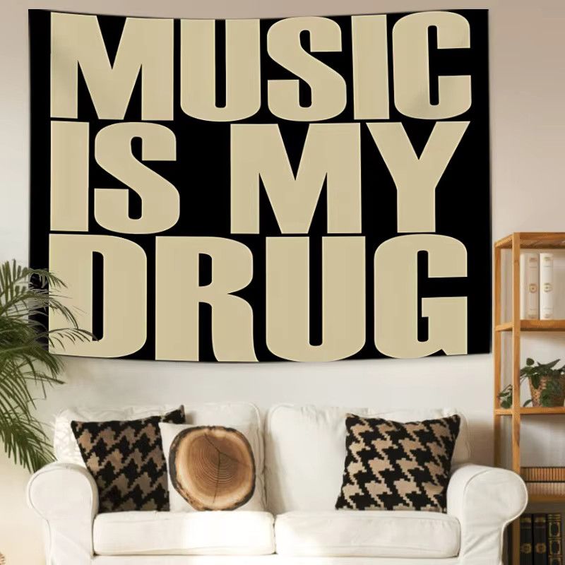 Dekorativer Wandteppich aus Polyester von Vibe-Kreating mit Musik-Motiv für Wohnzimmer und Schlafzimmer - Bild 4