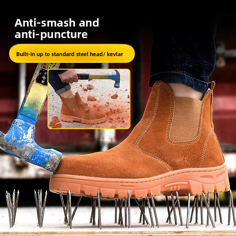 QHSPE Atmungsaktive Arbeitsschutzschuhe für den Sommer, leichte und bruchsichere Schweißstiefel - Bild 2