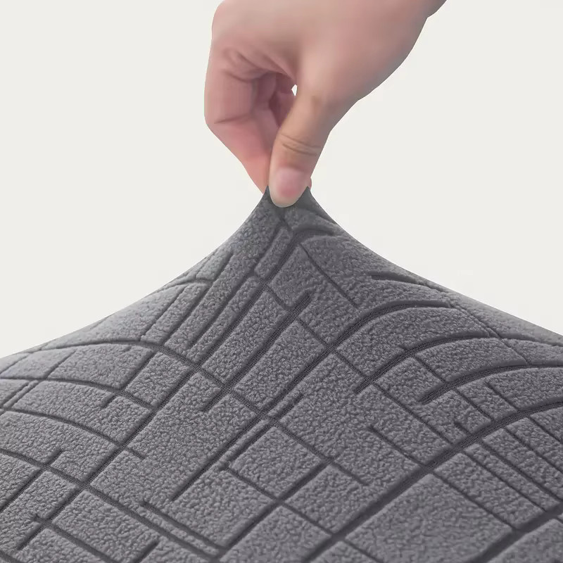 WANERQU Jacquard Esszimmerstuhlbezüge aus elastischem Material, Grau - Bild 4