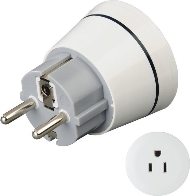 Hama Reiseadapter Typ A und Typ B 3-polig für Geräte aus Amerika und Kanada in Weiß und Blau - Bild 1