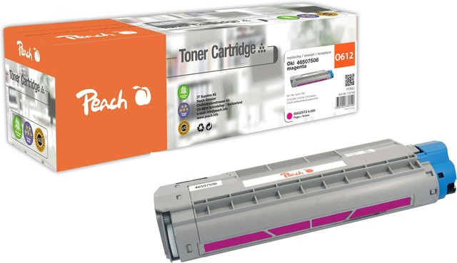 Peach O4650-75 Magenta Toner Cartridge (wiederaufbereitet) für OKI C 612 DN, OKI C 612 N und OKI C 612 - Bild 1