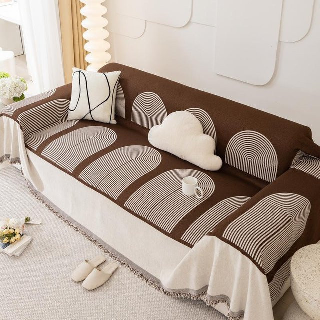 Super Six Chenille Sofabezug Anti-Katzenkratz Universal-Sofadecke mit geometrischem Design, Breite: 180 cm, Tiefe: 130 cm - Bild 1