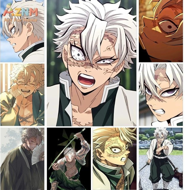 Kayou Demon Slayer Sanemi Shinazugawa Leinwand-Wandkunst, Anime-Poster-Dekoration, Mehrfarbig - Bild 1