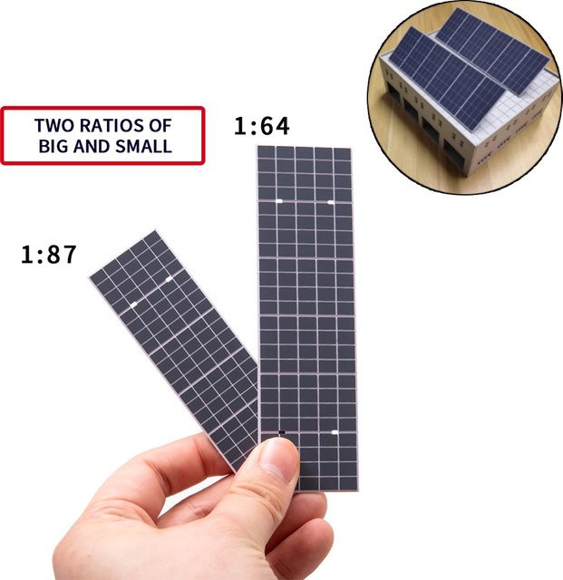 TERAYSUN Solar Photovoltaik Panel Modell, Diorama Kits, 3-teiliges Set, 1:87 (Spur H0) - Bild 1
