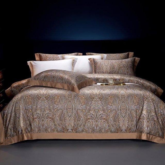 Bin Chi Textiles Bettwäscheset aus ägyptischer Baumwolle im Boho-Stil mit Digitaldruck, Beige, B/H: 200 x 230 cm - Bild 1