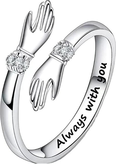 YIRAN Jewelry 5 Fingerringe, Handförmig, Kristall Zirkonia, Damen, weiß - Bild 1
