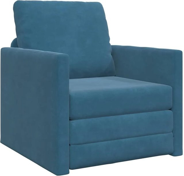 vidaXL Schlafsofa aus Samt in Blau - Bild 1