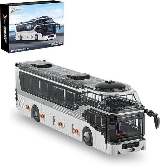 Stadtrundfahrtbus Doppeldecker Touristenbus, Bausteine, 811 Teile, ab 14 Jahren, grau - Bild 1