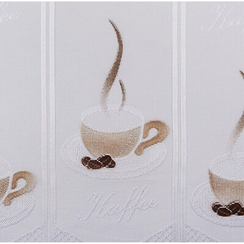POCOline Scheibengardine Kaffee Braun mit Streifen-Design, B: 145 cm, H: 45 cm - Bild 2