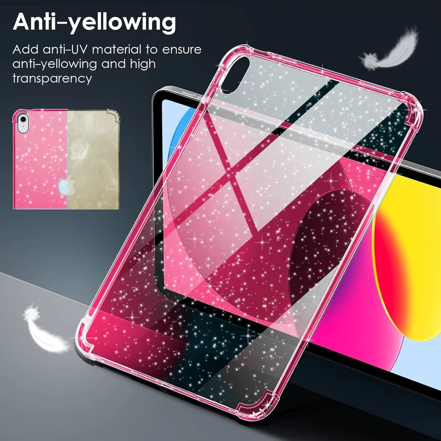 Glitzer Silikonhülle für Apple iPad 11. Generation 11 Zoll und 10. Generation 10,9 Zoll in Grau und Pink - Bild 3