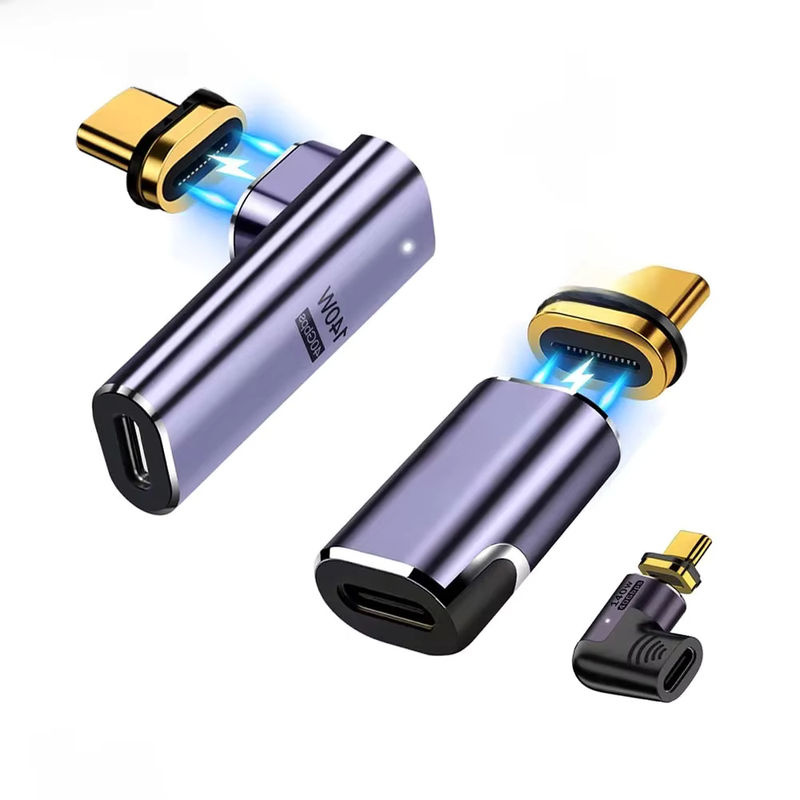 Nnbili Magnetischer USB-C zu USB-C Adapter, 140W Schnellladekabel mit Thunderbolt 3 Unterstützung, 40Gbps und 8K @ 60Hz, Farbe: Silber - Bild 7