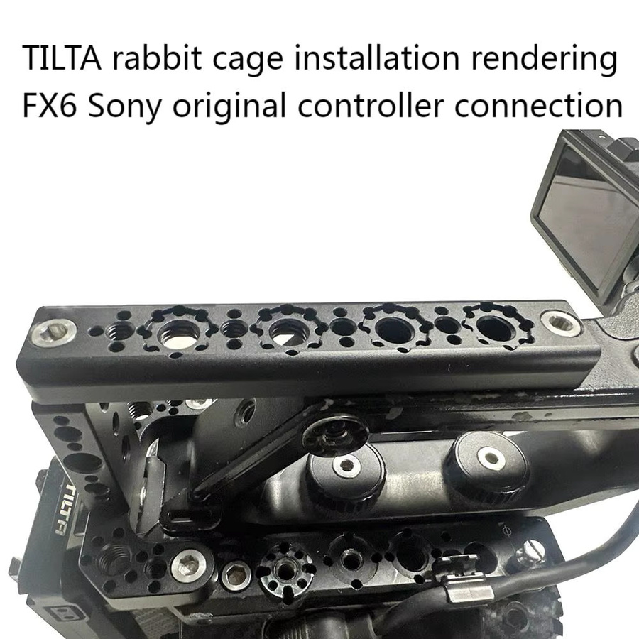 Sony FX6 Kamerakäfig-Set mit vertikalem Kamerahalterungs-Kit und V-förmigem Top-Griff in Schwarz - Bild 3
