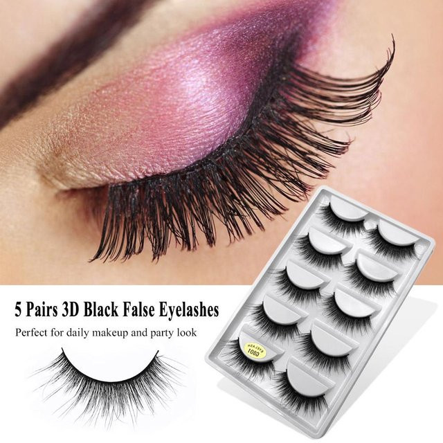 Beautyyy Künstliche Wimpern 3D, Schwarz, 5 Paar, Unisex - Bild 1