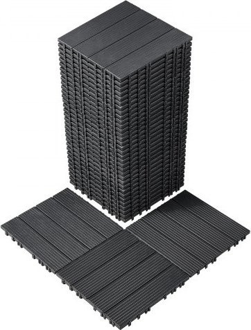 VEVOR Terrassenfliesen 36er-Set Dunkelgrau, wasserdichte Klickfliesen aus Kunststoff für Balkon, Terrasse und Pool, B/B: 30 x 30 cm - Bild 1