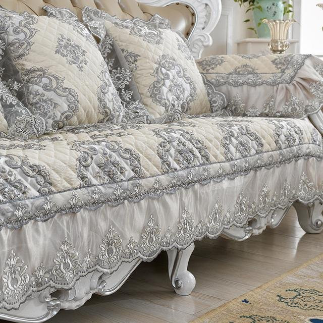 Yiran Furniture Jacquard-Sofakissen in Beige, rutschfestes Sofa-Handtuch mit Spitzenfalte, B/H: 40 x 70 cm - Bild 1