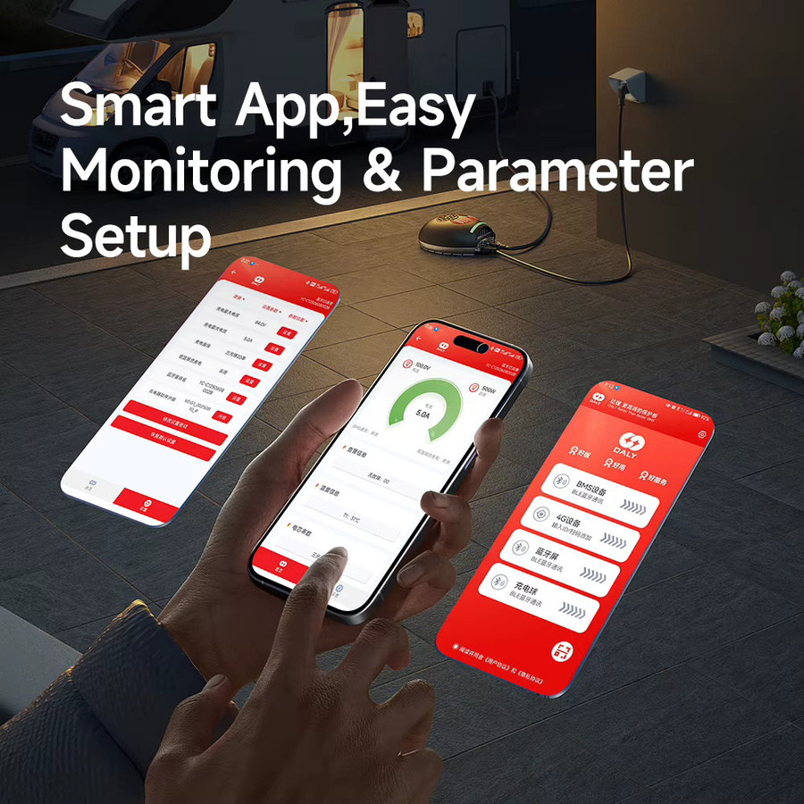 Daly Smart BMS Schutzplatine für LFP 3.2V Batterien mit Bluetooth und Heizfunktion, Farbe: Rot - Bild 3
