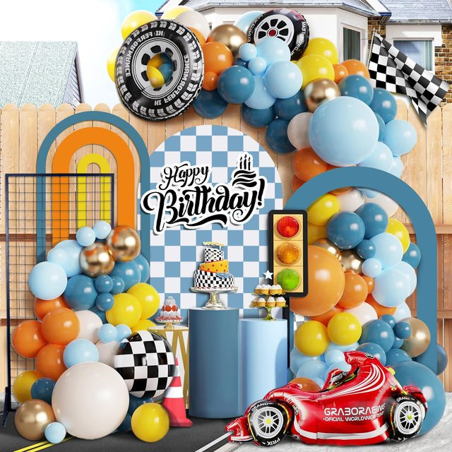 Racing-Ballon-Girlandenbogen-Set, 130-teiliges Set - Bild 1