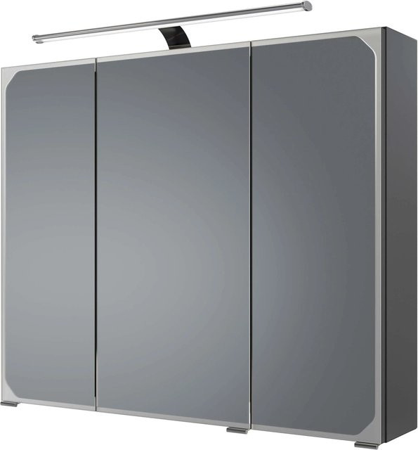 Pelipal Spiegelschrank Quantum 05 in Anthrazit mit Soft-Close-Türen und Wandmontage, Breite: 85 cm - Bild 1