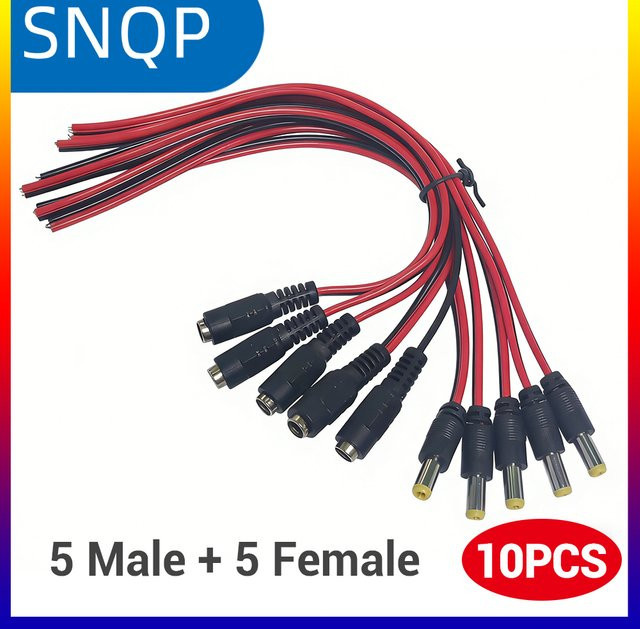 10er Set DC-Stromkabel Stecker-Buchse 12V für CCTV-Kamera Anschluss und Verlängerung von SNQP - Bild 1