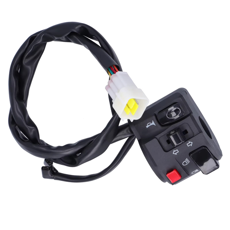 DOACT Lenkerschalter für Motorrad 7/8 Zoll mit Hupenknopf, Scheinwerfer- und Nebelscheinwerfer-Controller in Schwarz - Bild 2