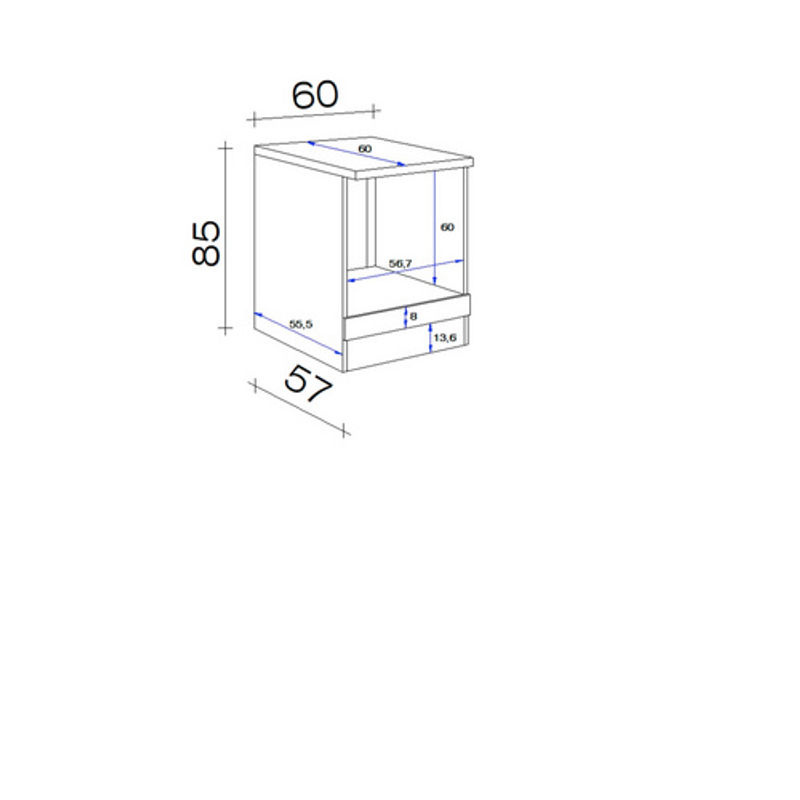 Flex-Well Herdumbauschrank Wito in Weiß, B/H/T: 60 x 85 x 60 cm - Bild 2