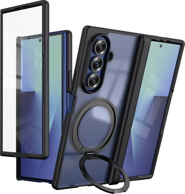 Samsung Galaxy Z Fold 7 Hülle mit magnetischem MagSafe, 360 Grad drehbarem Ständer und Scharnier-Schutz, Farbe: Weiß - Bild 1