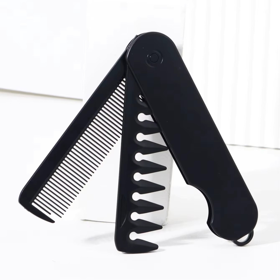 HUAKAISI 2-in-1 Klappbarer Haarkamm und Bartkamm, Unisex - Bild 2