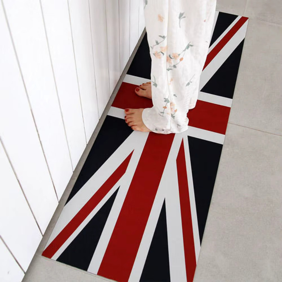VIKAMA Küchenteppich im Vintage-Design mit britischer Flagge, Mehrfarbig, B/T: 60 x 40 cm - Bild 2