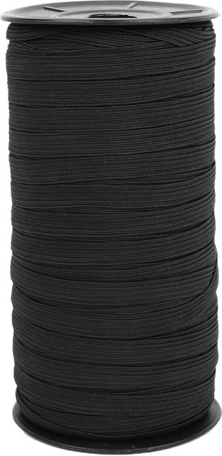 Elastisches Flachgestricktes Gummiband für Kleidung und DIY-Projekte, Schwarz, 8 mm Breite, 91,44 m Länge - Bild 1