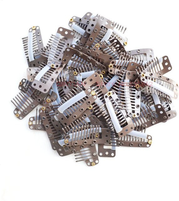 jeedou Haarteil-Clips, 100 Stück, 3,6 cm, Edelstahl, Unisex - Bild 1