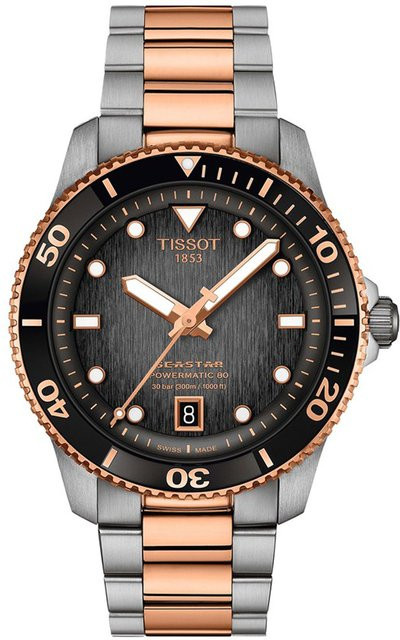 Tissot Herrenuhr Seastar 1000, Automatik, Edelstahl, 40 mm, Schwarz - Bild 1