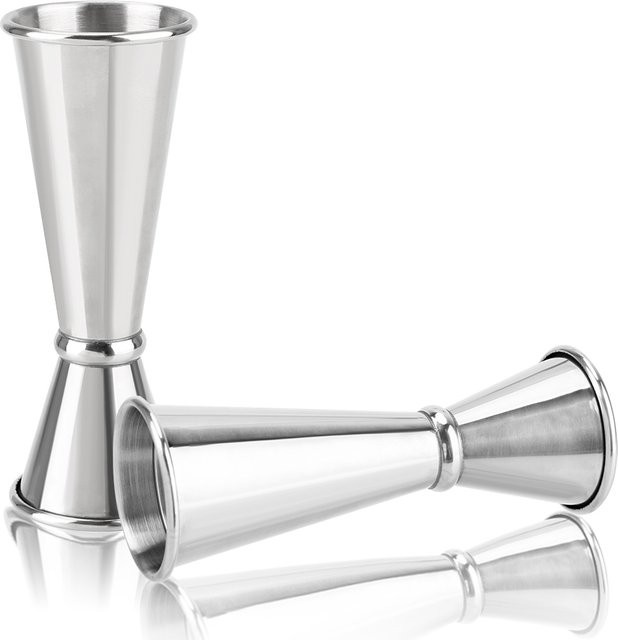 NICEYARD Cocktail Bar Jigger Doppelter Messbecher aus Edelstahl in Silber mit Japanischem Design (1oz/2oz) - Bild 1