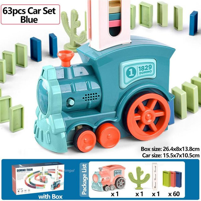 Binchi Outdoor Product Elektrischer Domino-Blöcke Zugauto, blau, ab 3 Jahre - Bild 1