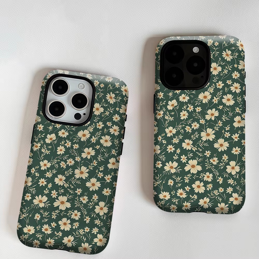 Aurea Case Matte Bumper MagSafe Schutzhülle mit Gänseblümchen Garten Design für iPhone 17 16 15 14 13 Pro Max Plus stoßfest aus hartem PC - Bild 5